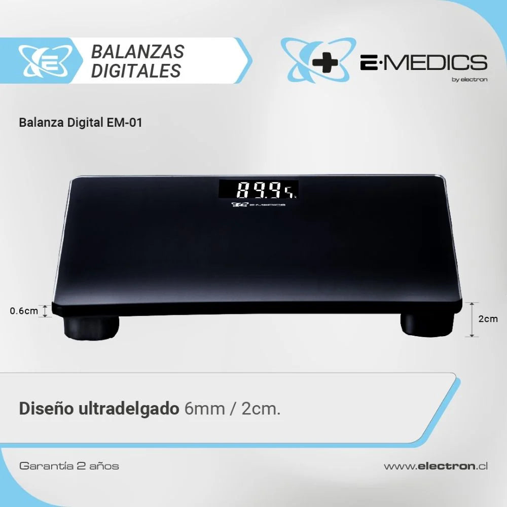 Balanza Digital de Baño EM-01 E-Medics