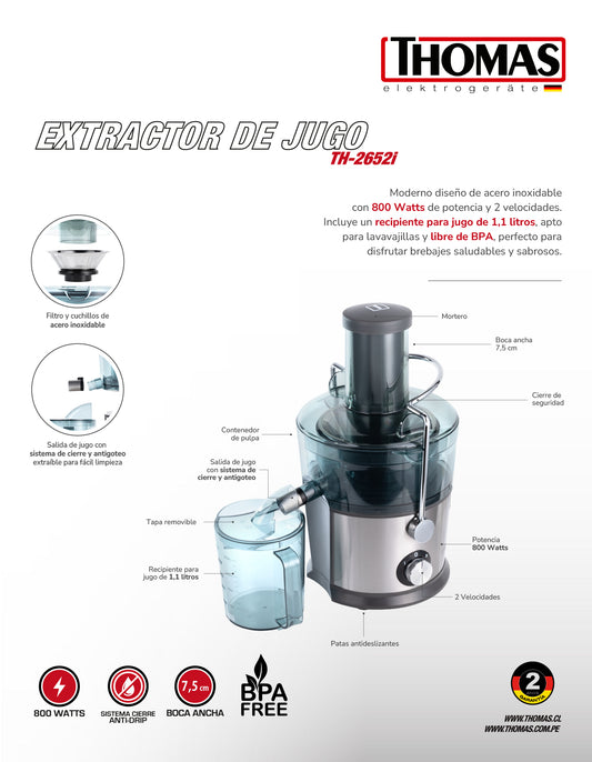 Extractor de jugo Thomas TH-2652i