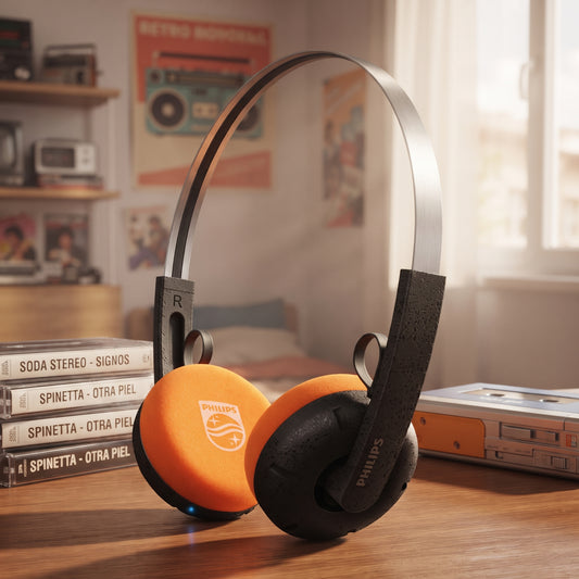 Audífonos Bluetooth Philips Ringo TAH2000BK On-Ear Retro, 26 Horas