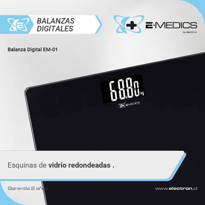 Balanza Digital de Baño EM-01 E-Medics