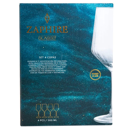 Set 4 Copas 500ML Zaphire Glasso
