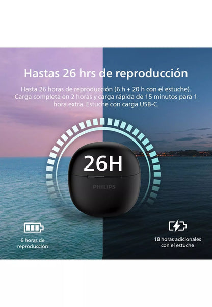 Audifonos Bluetooth Philips TAT1139 TWS Negro