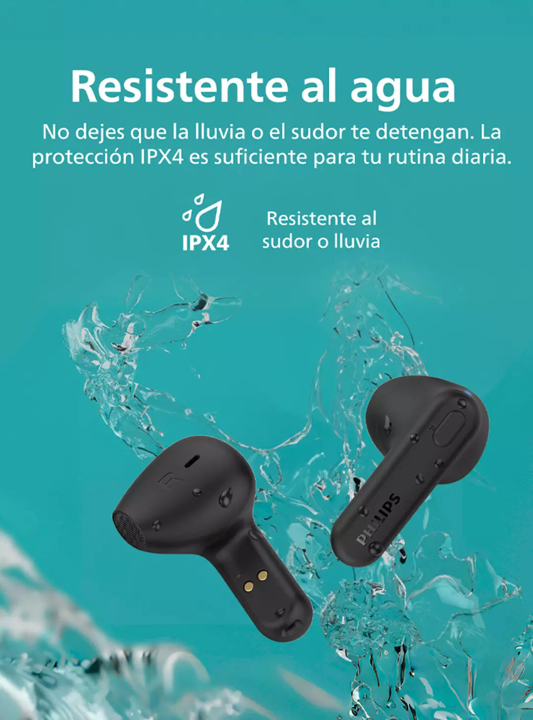 Audífonos Bluetooth True Wireless Philips TAT1138 BK Negro
