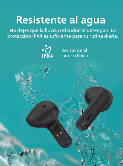 Audífonos Bluetooth True Wireless Philips TAT1138 BK Negro