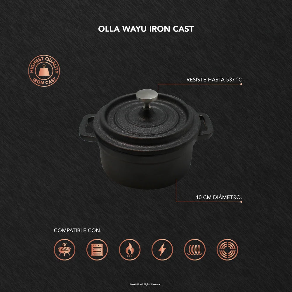 Mini Olla de Hierro Fundido 10 cm Iron Cast Wayu