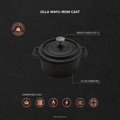 Mini Olla de Hierro Fundido 10 cm Iron Cast Wayu