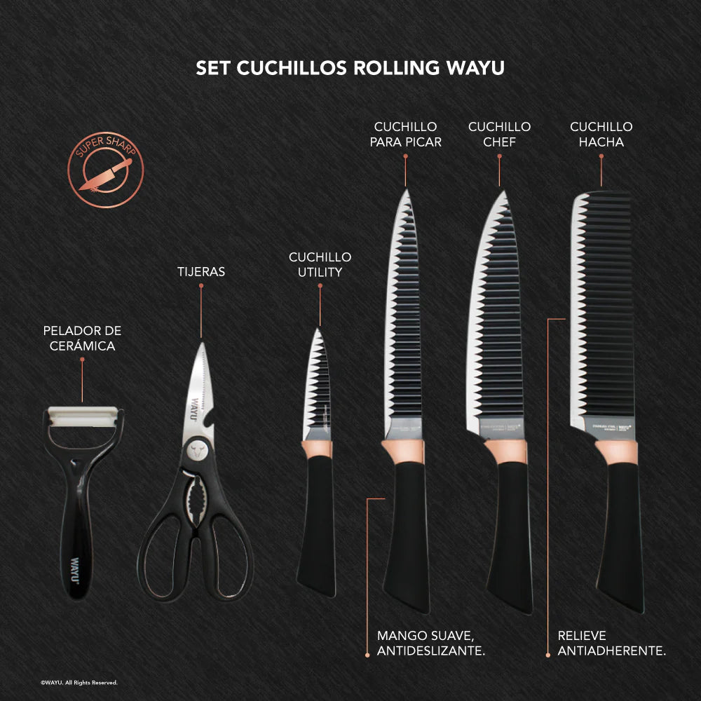 Set Cuchillos Rolling Wayu